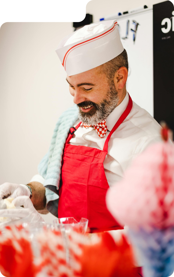 Cocinero en su restaurante