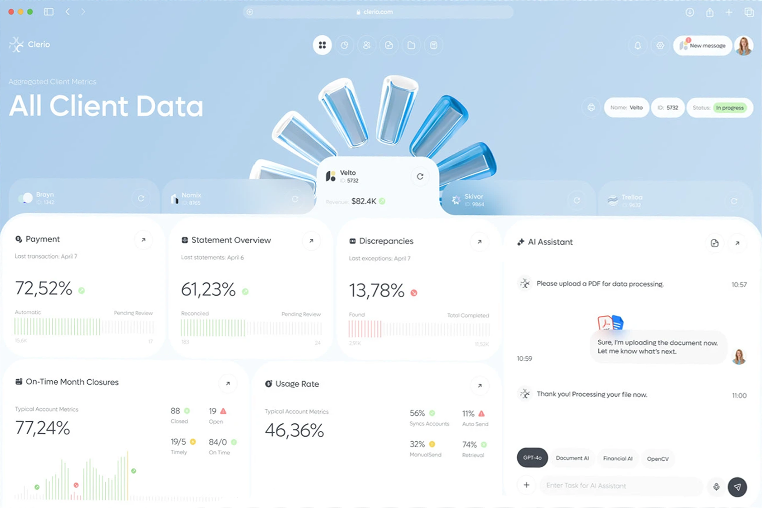 Fyntics dashboard — desktop